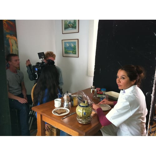 op de set van de film Stockholm maart 2012