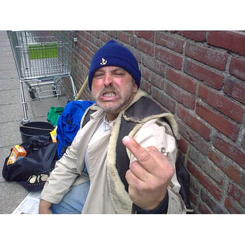 een gevaarlijke zwerver.